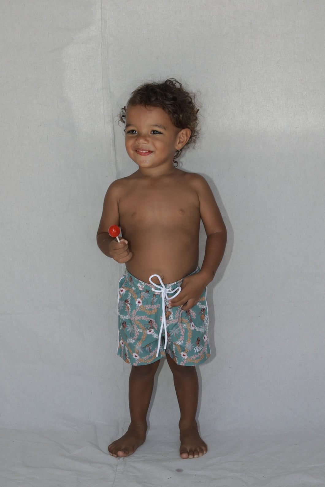 Toyota | Boys Swim Short | Green Lei Hula