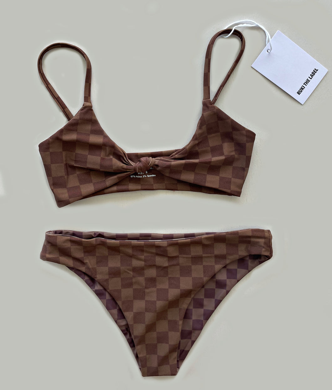 Chikayo | Girls Two Piece Set | Brown Chek